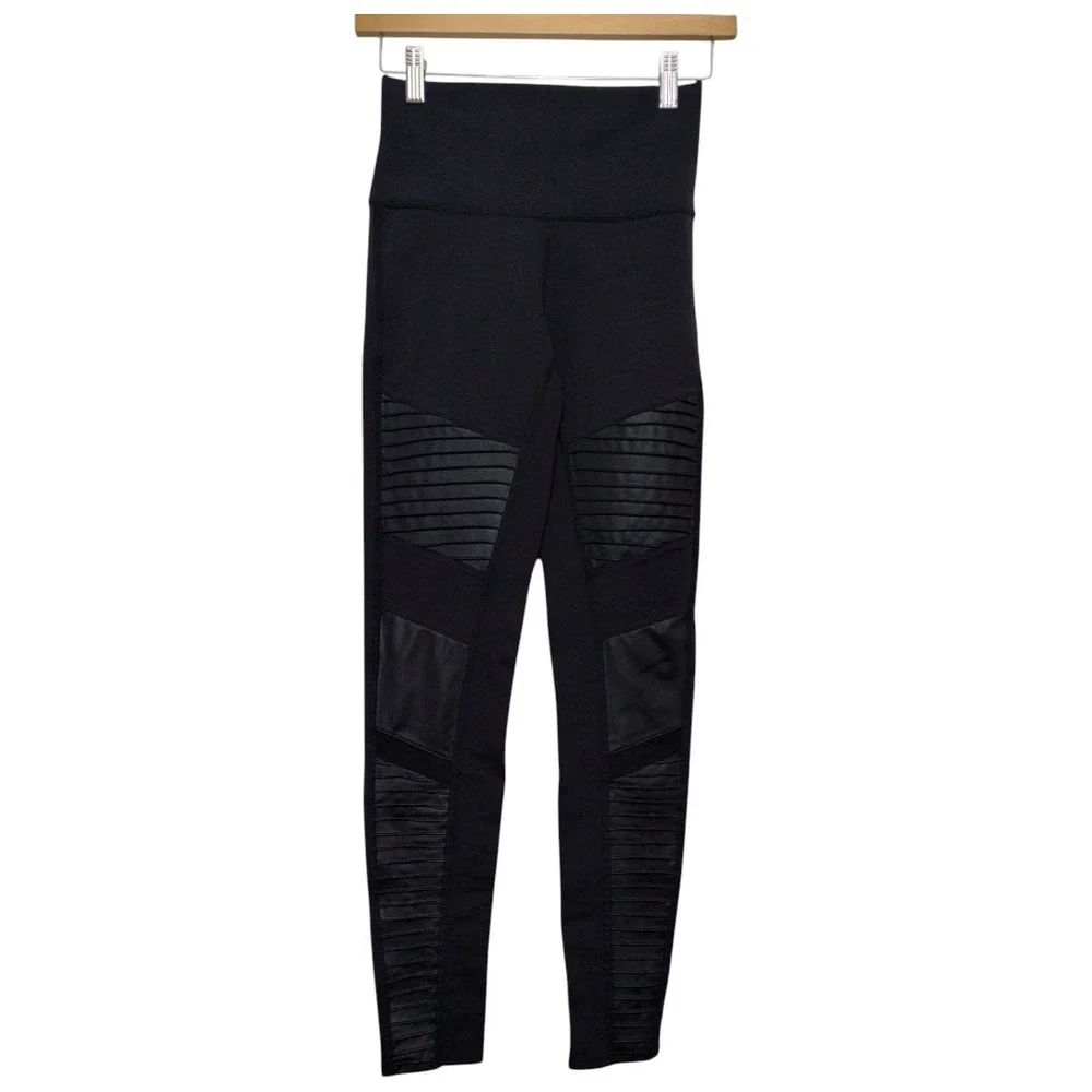 Alo Yoga 7/8 High-Waist‎ Moto Legging Women's S Black Athletic Gym Workout